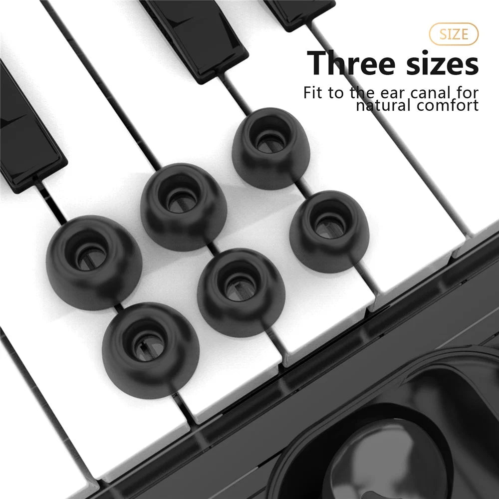 AHASTYLE PT168-B2 6 Pairs For Samsung Galaxy Buds2 Pro Silicone Ear Tips Replacement Earphone Caps, Size: S + M + L - White - 3