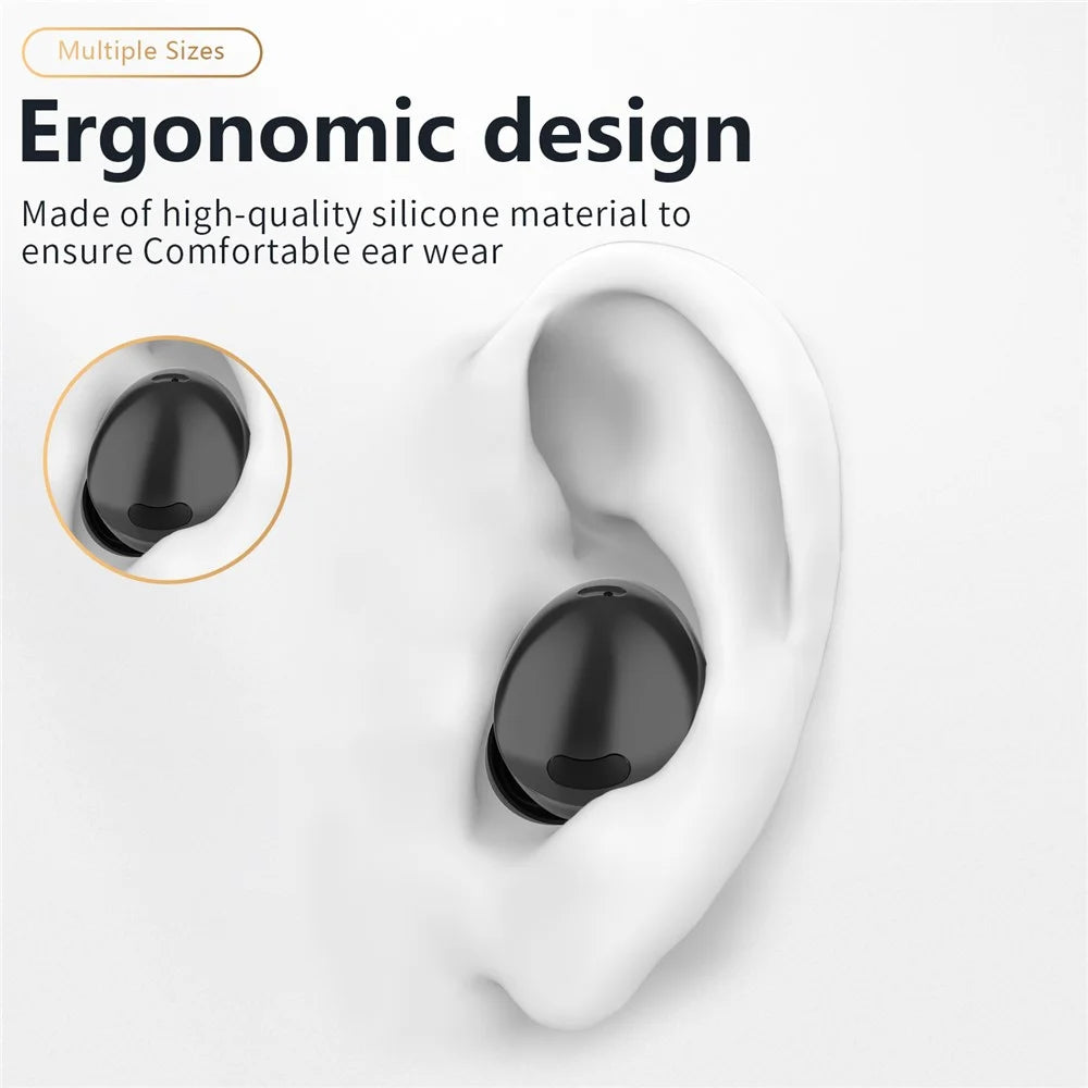AHASTYLE PT168-B2 3 Pairs For Samsung Galaxy Buds2 Pro Silicone Ear Tips Replacement Earphone Caps, Size: S + M + L - Black - 2