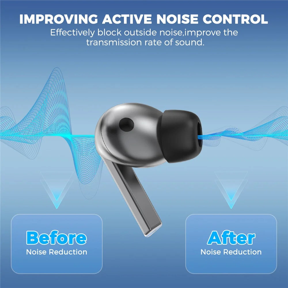 AHASTYLE WG168 1 Pairs For Samsung Galaxy Buds3 Pro Silicone Ear Tips Size L Bluetooth-Compatible Earbuds Caps - Black - 4