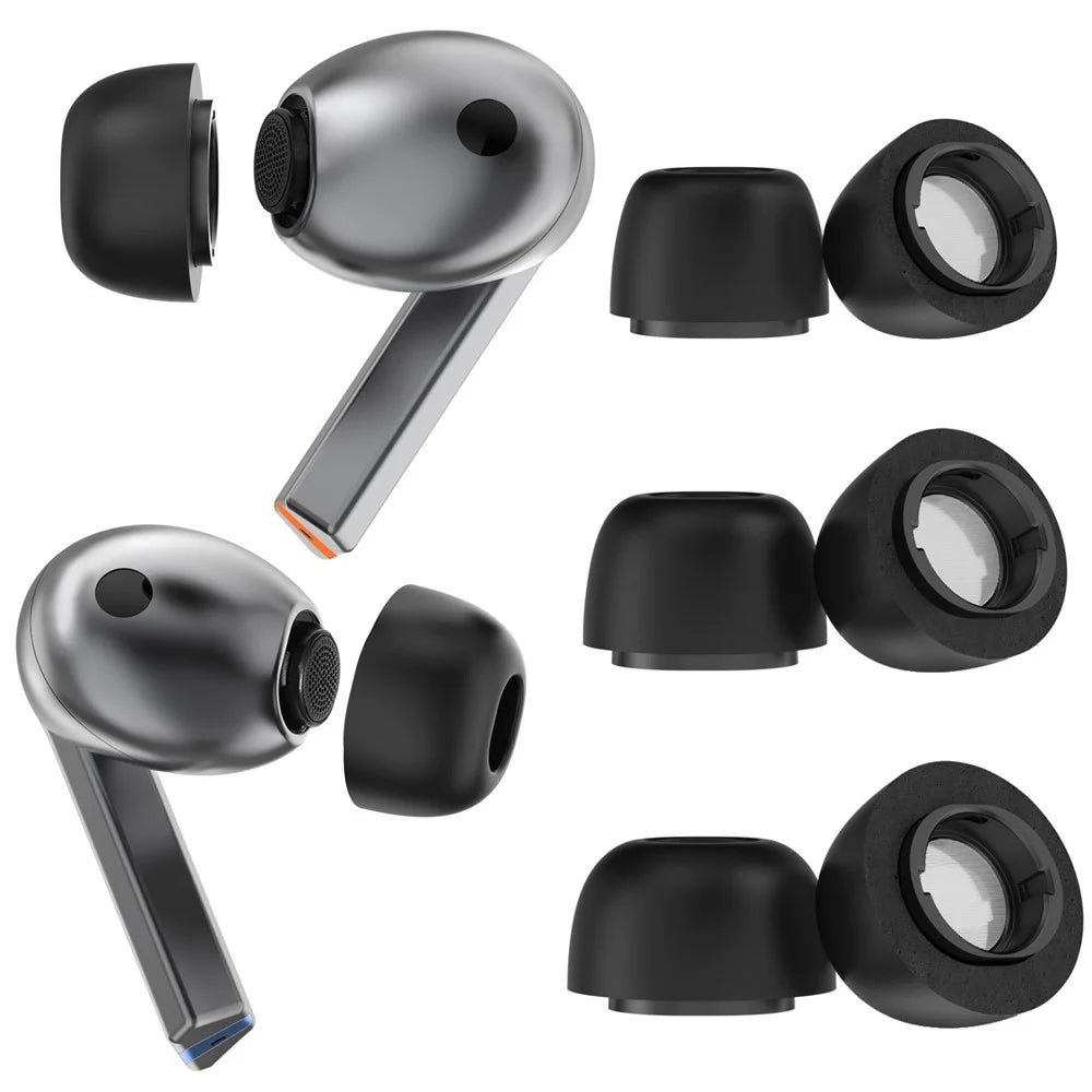 AHASTYLE WG168 3 Pairs For Samsung Galaxy Buds3 Pro Silicone Ear Tips Size M Bluetooth-Compatible Earbuds Caps - Black - 2