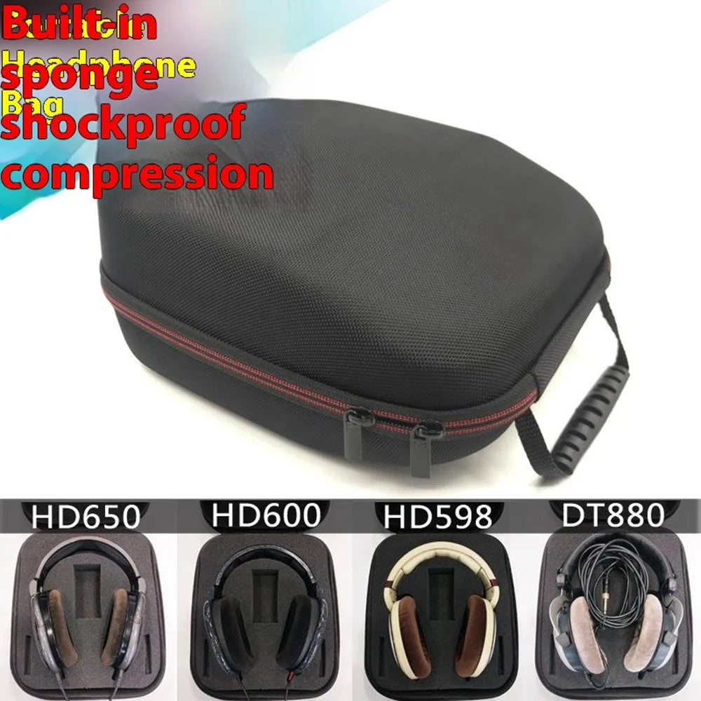 Headphone Carrying Case for Over-Ear Headsets Portable Storage Bag with Convenient Handle - 2