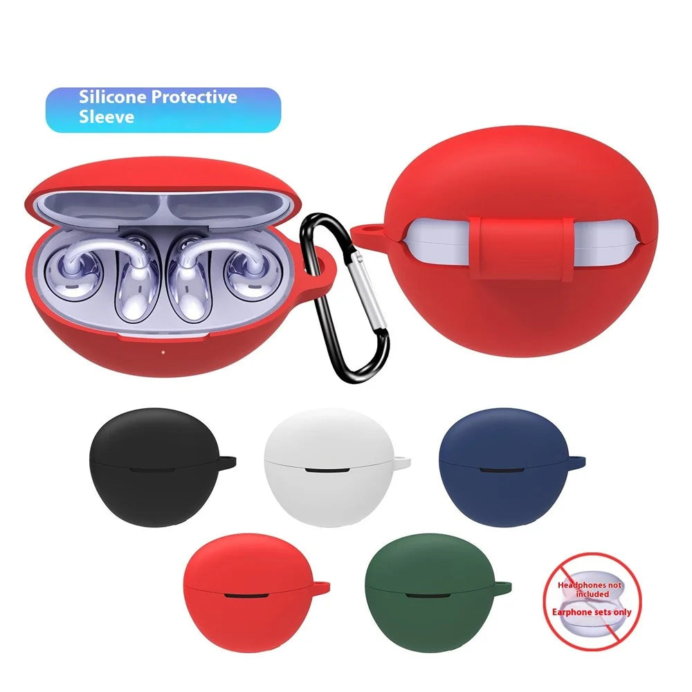 For Honor Choice LCHSE MAK-ME00 Protective Case Bluetooth-Compatible Earphones Silicone Cover with Hook - Dark Blue - 4