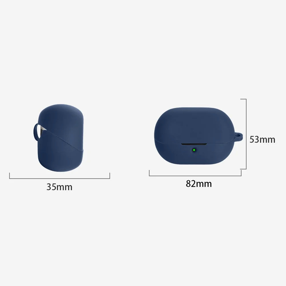 For SoundPEATS H3 Protective Case Bluetooth-Compatible Earbuds Silicone Cover with Hook - Dark Blue - 3