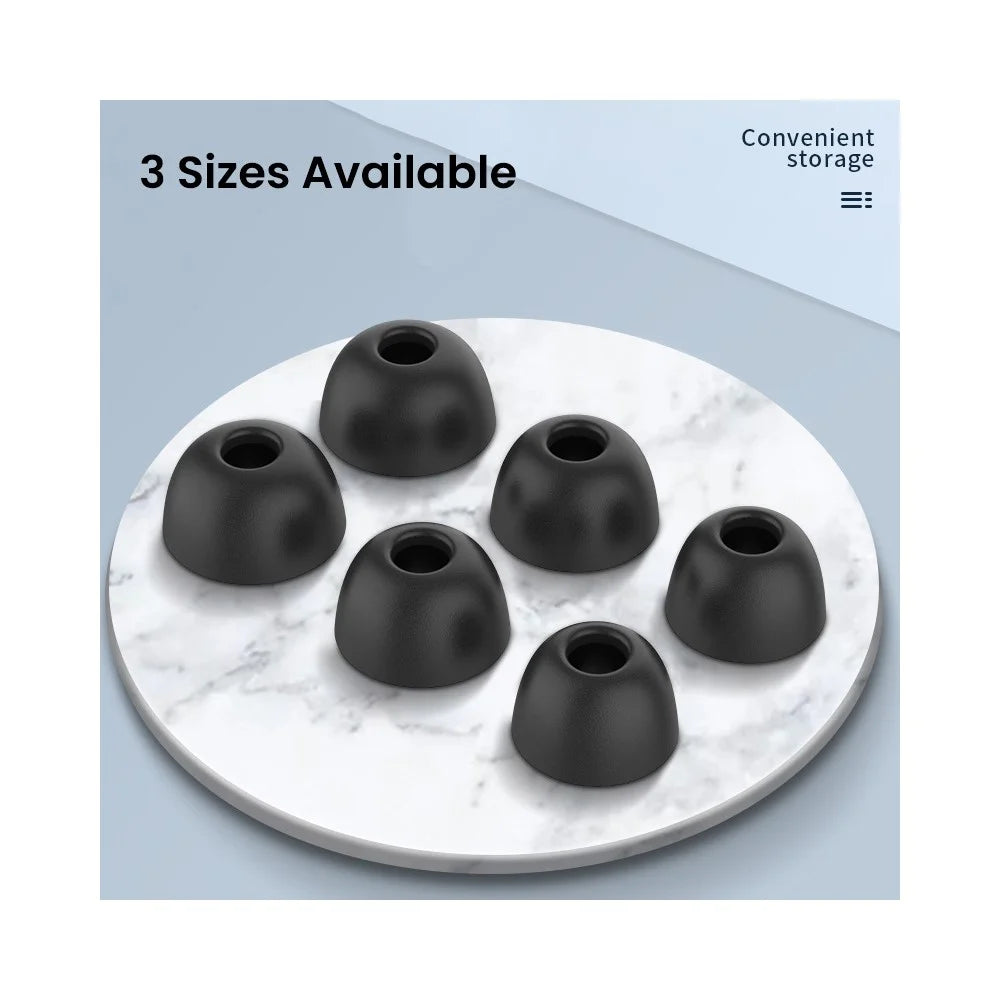 AHASTYLE WG36 3 Pairs Eartips For Samsung Galaxy Buds2 Pro Silicone Ear Caps Cushion Replacement, Size: S + M + L - Black - 7