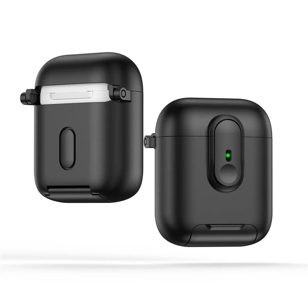 Switch Lock Case for Apple AirPods with Wireless Charging Case (2019)  /  AirPods with Charging Case (2019)  /  (2016), with Lanyard - Black - 2