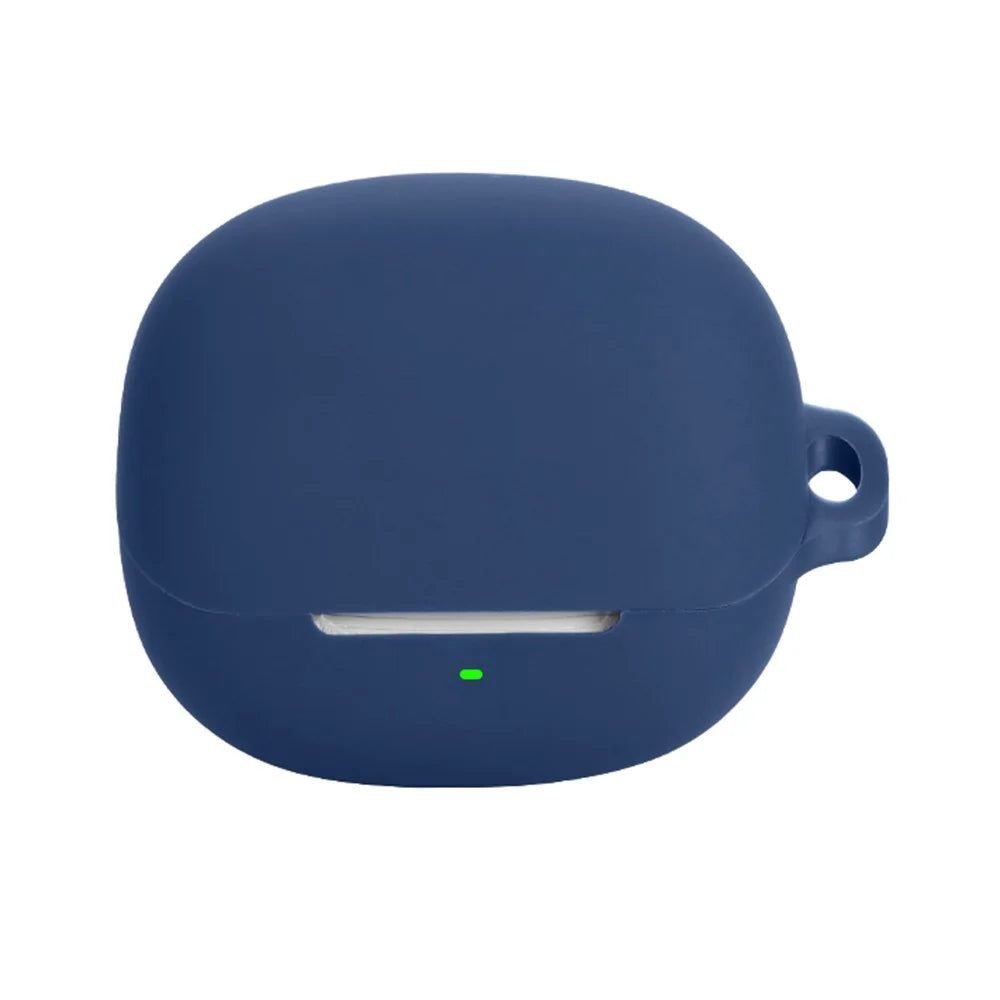 For QCY Buds ANC Protective Case Bluetooth-Compatible Earbuds Silicone Cover with Hook - Dark Blue - 1