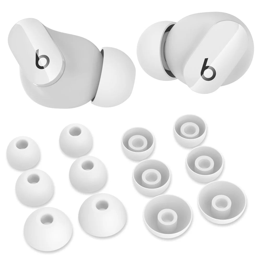 AHASTYLE WG150 3 Pairs Silicone Ear Tips For Beats Studio Buds / Studio Buds + / Fit Pro , Replacement Earphone Caps, Size: S + M + L - White - 2