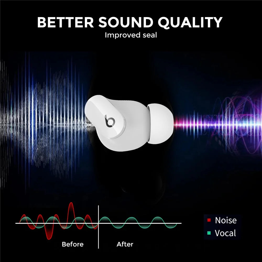 AHASTYLE WG150 1 Pair Silicone Ear Tips For Beats Studio Buds / Studio Buds + / Fit Pro , Replacement Earphone Caps - White / S - 2