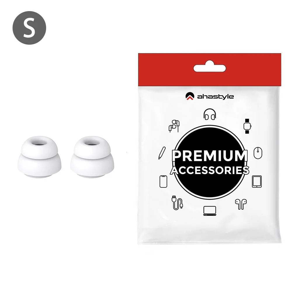 AHASTYLE DD09 1 Pair For Samsung Galaxy Buds3 Pro Silicone Ear Tips Replacement Earphone Caps - White / S - 1