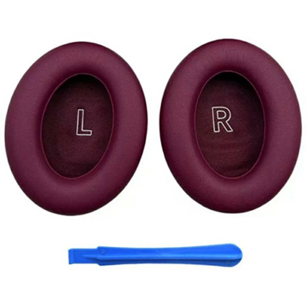 For Bose QuietComfort Ultra Protein Leather Headphone Ear Cushions with Mini Crowbar - Wine Red - 1