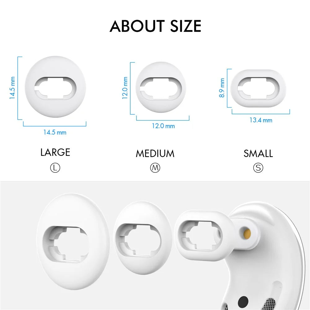 AHASTYLE PT132 1 Pair For Samsung Galaxy Buds Live Silicone Ear Tips Replacement Earphone Caps - White / S - 7