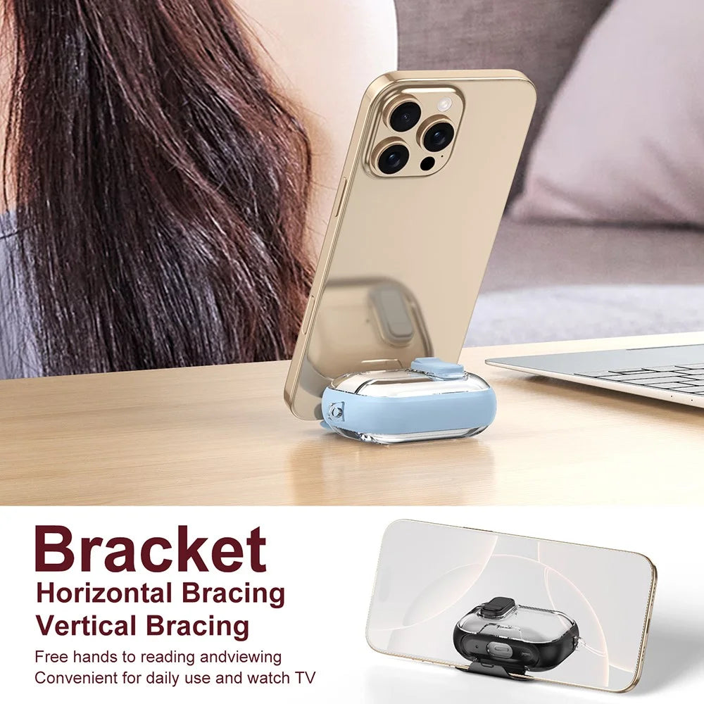 For AirPods Pro 2 Case TPU PC Earbuds Protective Cover with Switch  /  Stand  /  Carrying Hook - Gold - 5