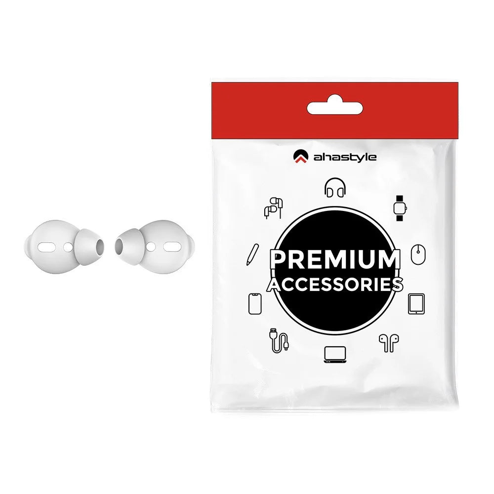 AHASTYLE PT66-1 / 2 1 Pair Silicone Ear Tips Noise Isolating Replacement Earphone Caps, Size S - White - 1