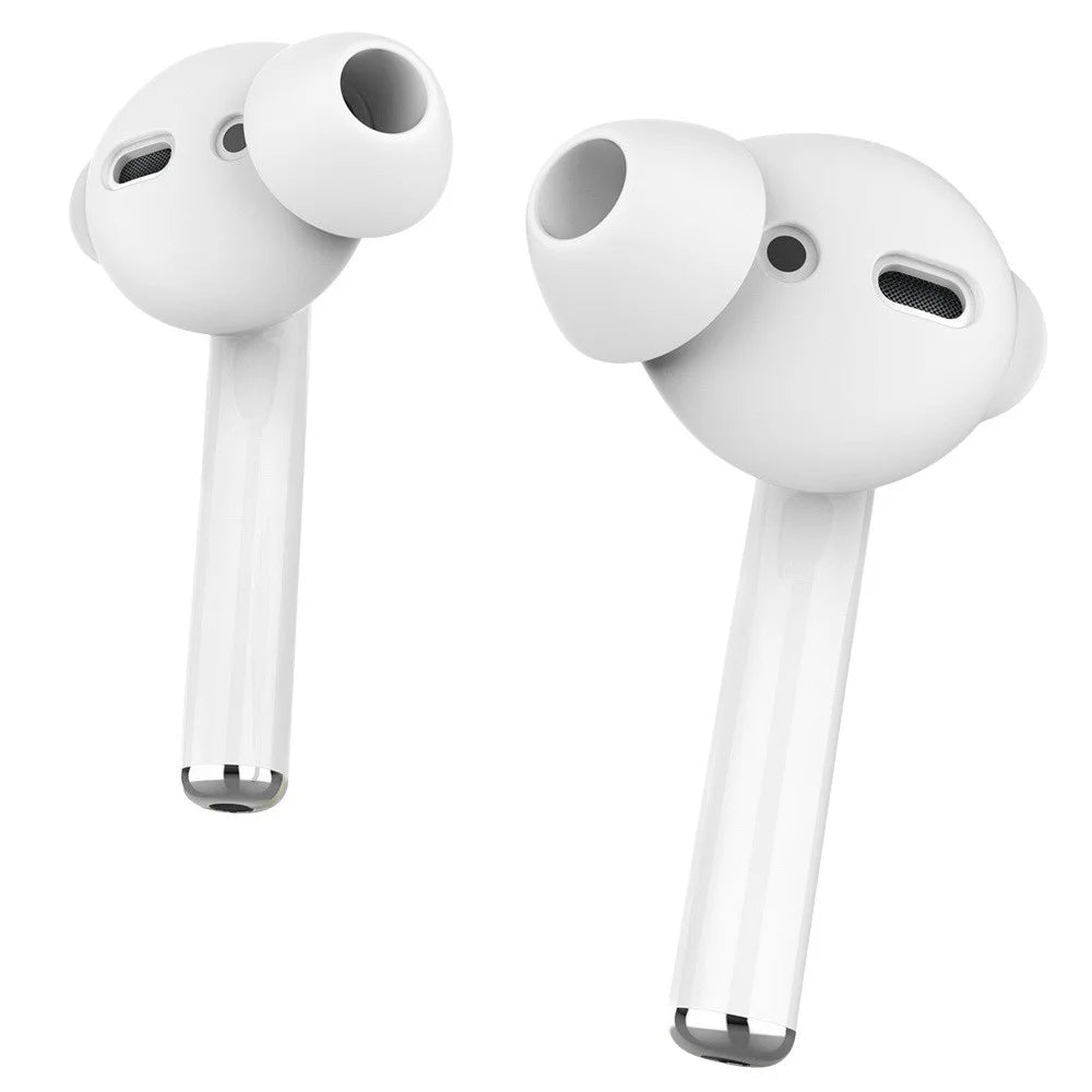 AHASTYLE PT66-1 / 2 1 Pair Silicone Ear Tips Noise Isolating Replacement Earphone Caps, Size S - White - 2