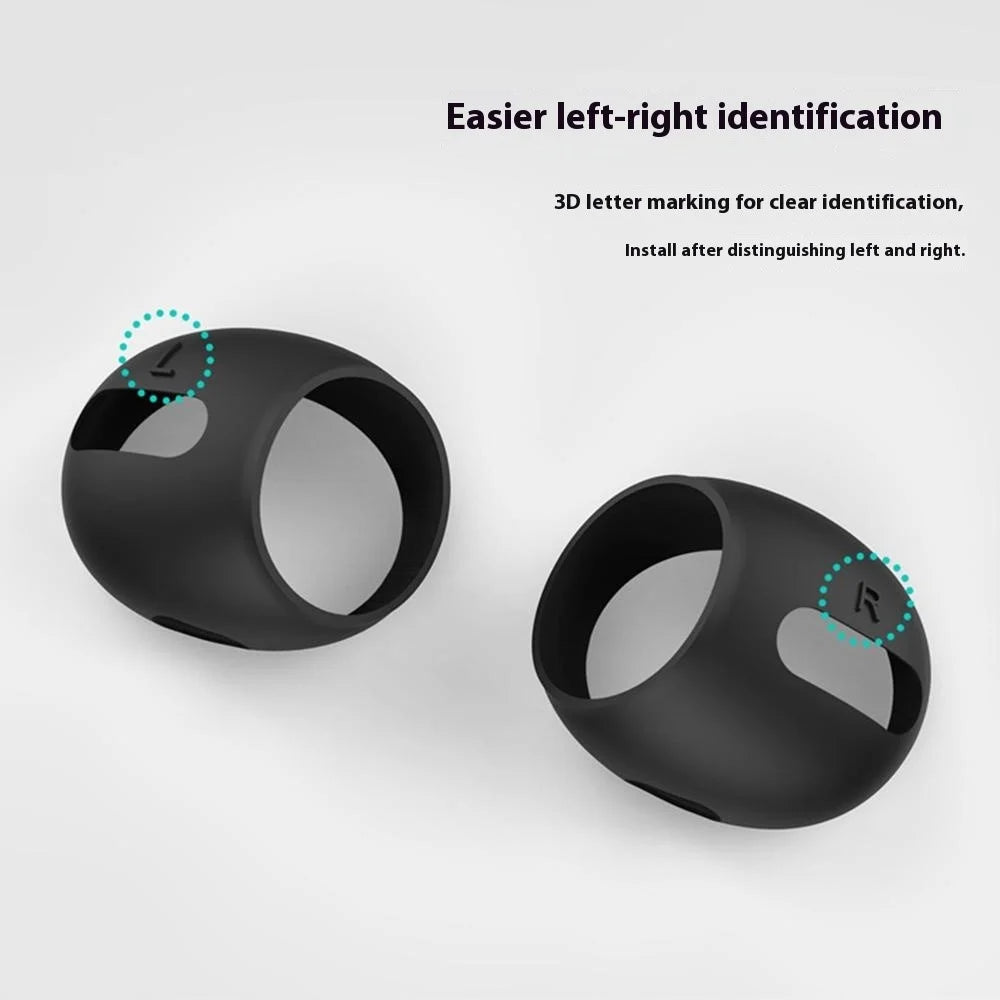 AHASTYLE PT76-4 1 Pair Silicone Ear Tips Skin Cover Ultra Thin Anti Slip Cover - Black - 6