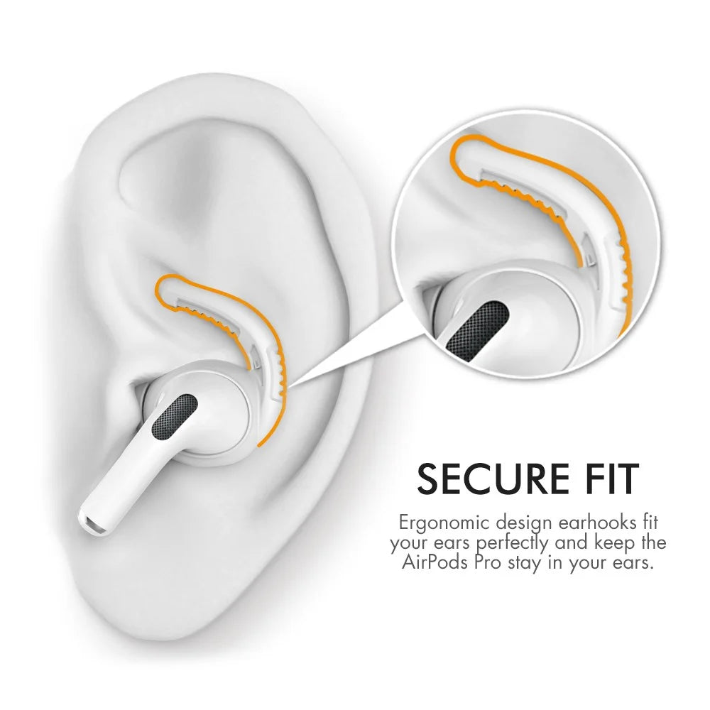 AHASTYLE PT100 3 Pairs For AirPods Pro Silicone Ear Hooks Anti Lost Earhooks Ear Tips - White / 3 Pairs / Size S - 4