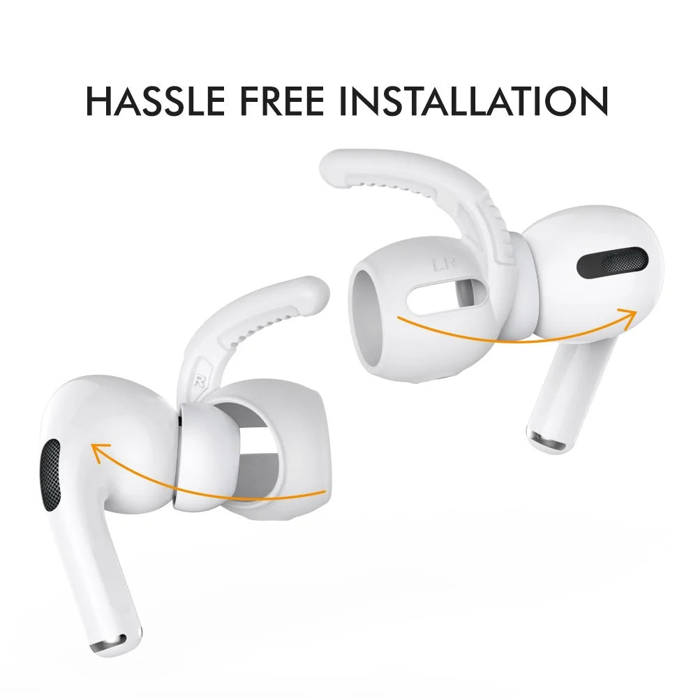 AHASTYLE PT100 1 Pair For AirPods Pro Silicone Ear Hooks Anti Lost Earhooks Ear Tips - White  /  L - 6