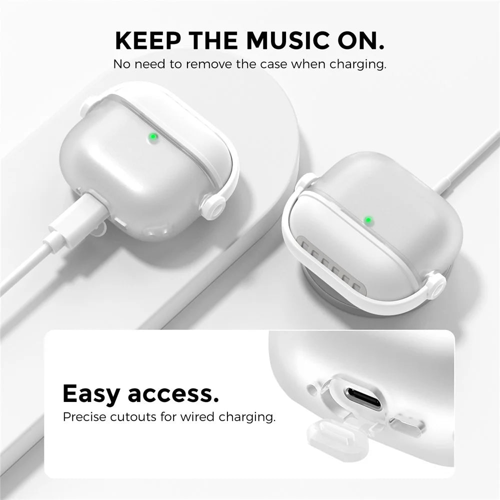 AHASTYLE WG174 For AirPods 4 Silicone Earphone Case Transparent Separable Protective Cover - White - 5