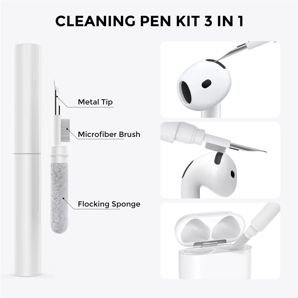 AHASTYLE WG174 For AirPods 4 Silicone Earphone Case Transparent Separable Protective Cover - White - 6