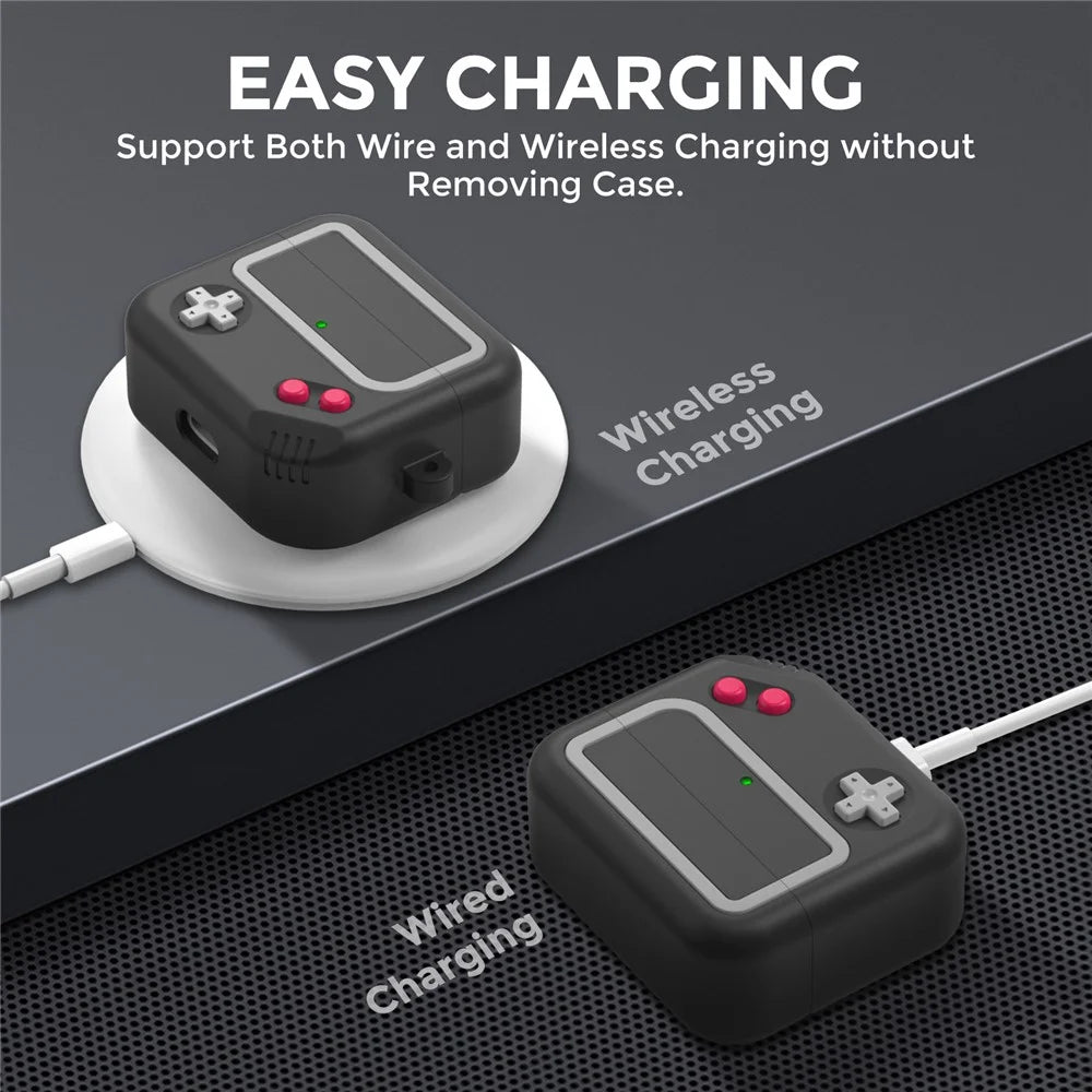 AHASTYLE JY15 For AirPods 3 Silicone Case Precise Cutouts Anti Drop Earphone Cover with Carabiner - Black - 3