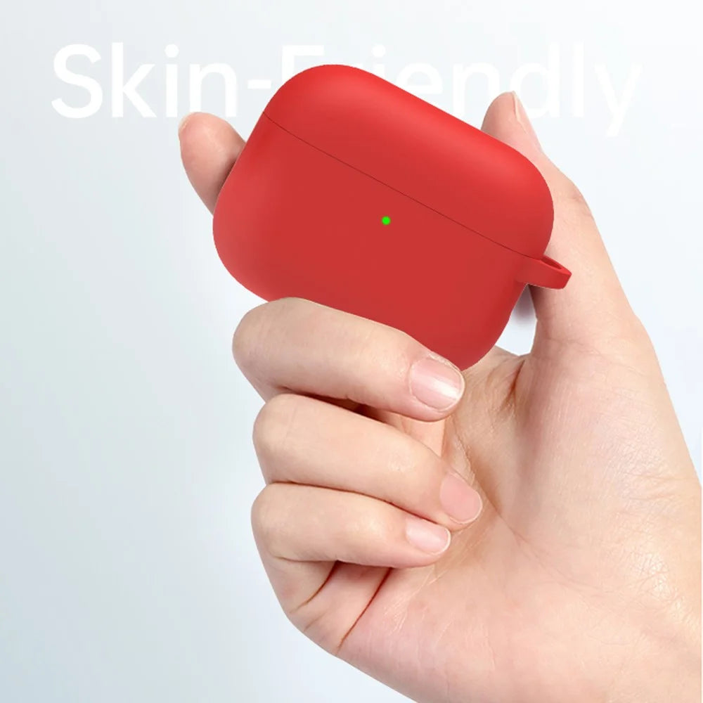 For AirPods Pro 3 Protective Case Bluetooth-Compatible Earphone Silicone Cover with Hook - Red - 2