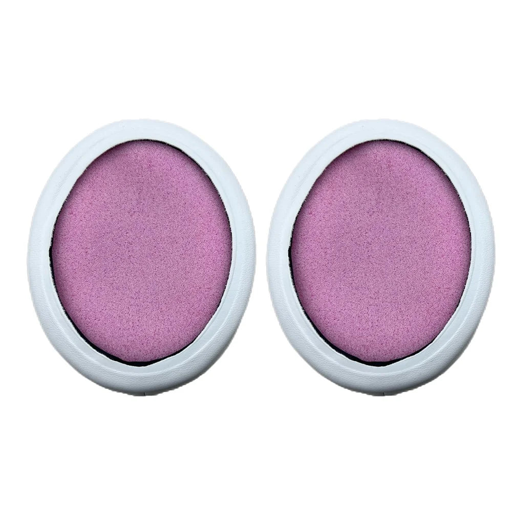 JZF-568 1 Pair Ear Pads for Hyperx Cloud III / II / Alpha / Flight / Stinger Protein Leather Headphone Earpad Cushion - White  /  Rose - 4