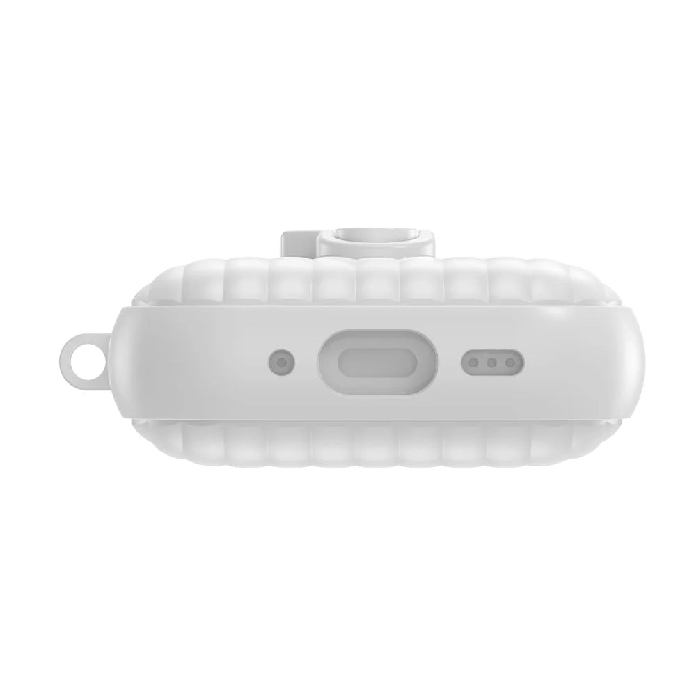 For AirPods Pro 3 Shell Texture Lock Buckle Protective Case PC + TPU Earphone Cover - White - 4