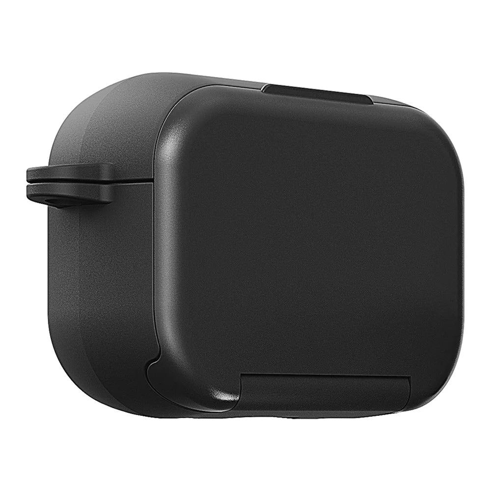For AirPods Pro 3 Protective Case PC + TPU Shockproof Cover with Stand / Makeup Mirror - Black - 2