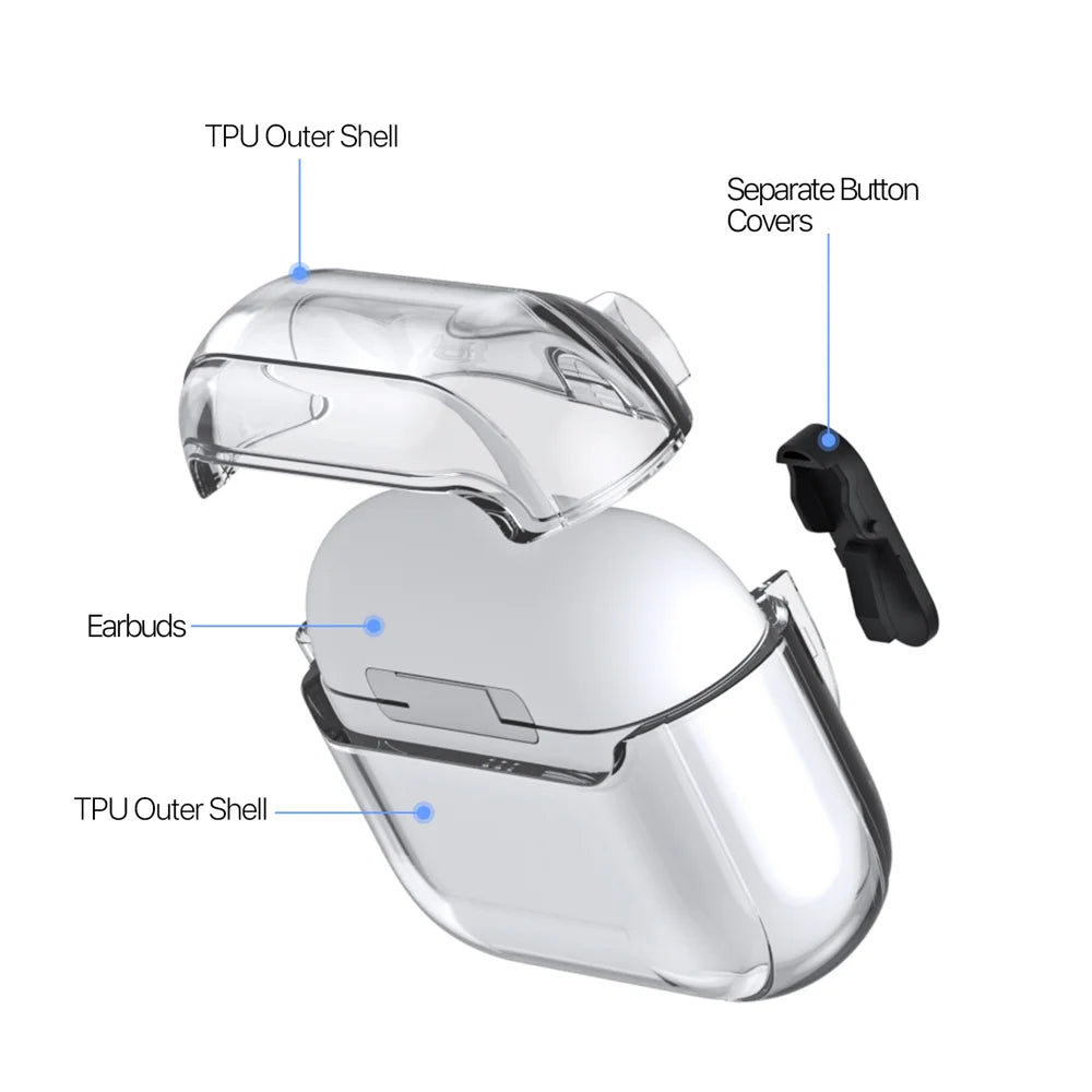 DUX DUCIS For AirPods Pro 3 Earphone Case  PECL Series PC+TPU Bluetooth-compatible Earphone Cover with Hook - Clear - 5
