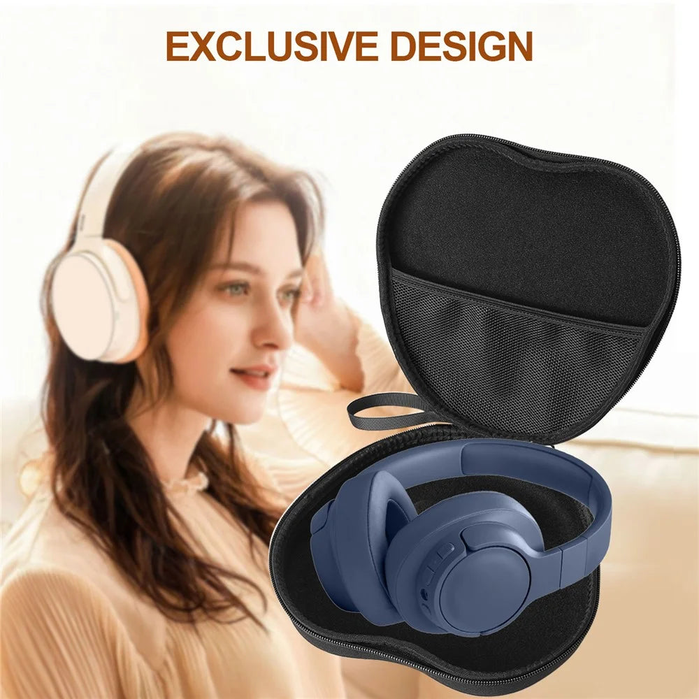 For JBL Tune 770NC Headphone Case EVA Hard Shell Storage Bag With Cleaning Pen Set - Black - 2