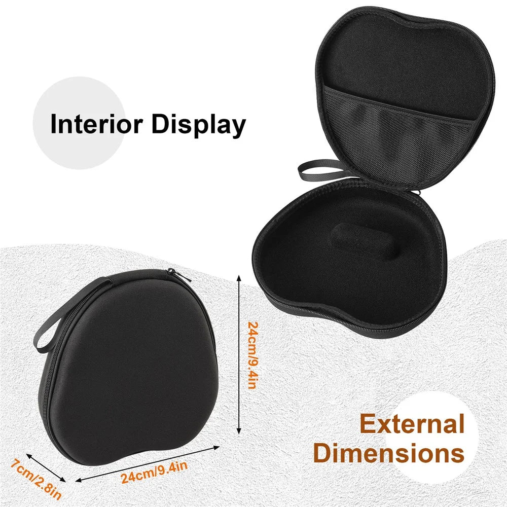For Jabra Evolve2 55 Headphone Case EVA Hard Shell Storage Bag With Cleaning Pen Set - Black - 7