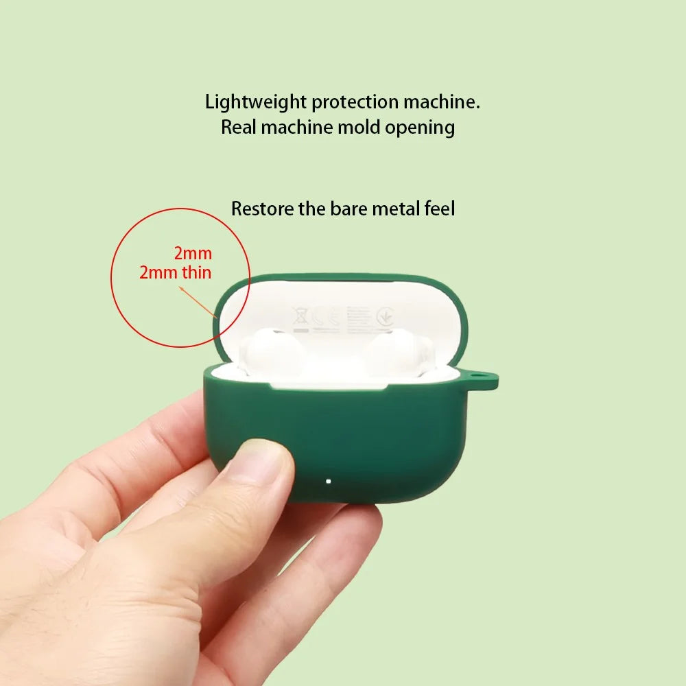For Huawei FreeBuds SE 4 ANC Silicone Case Wireless Earphones Protective Cover with Anti-Lost Buckle - Blackish Green - 2
