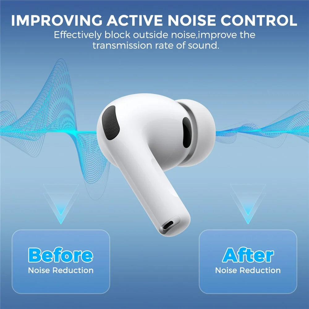 AHASTYLE WG187 3 Pair for AirPods Pro 3 Silicone Ear Tips Replacement Earphone Caps (Size S + Size M + Size L) - White - 3