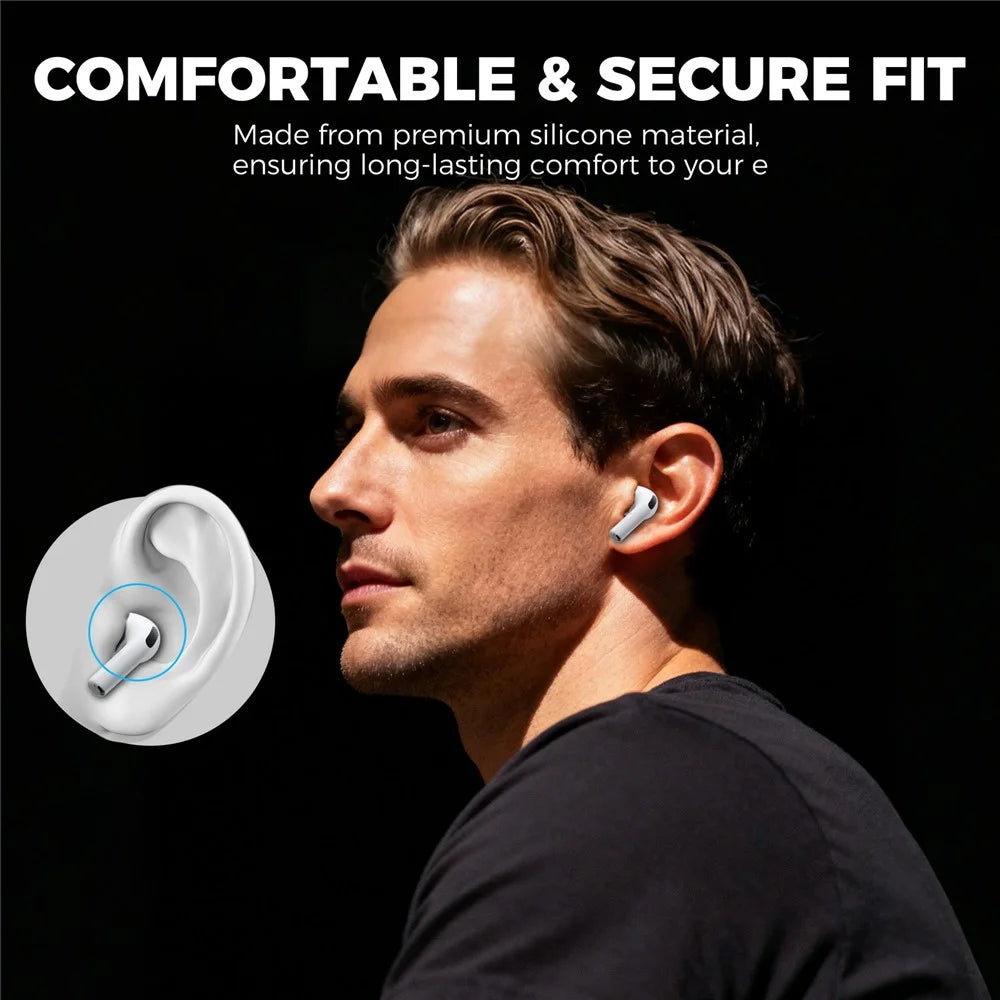 AHASTYLE WG187 1 Pair for AirPods Pro 3 Silicone Ear Tips Replacement Earphone Caps - White  /  L - 4