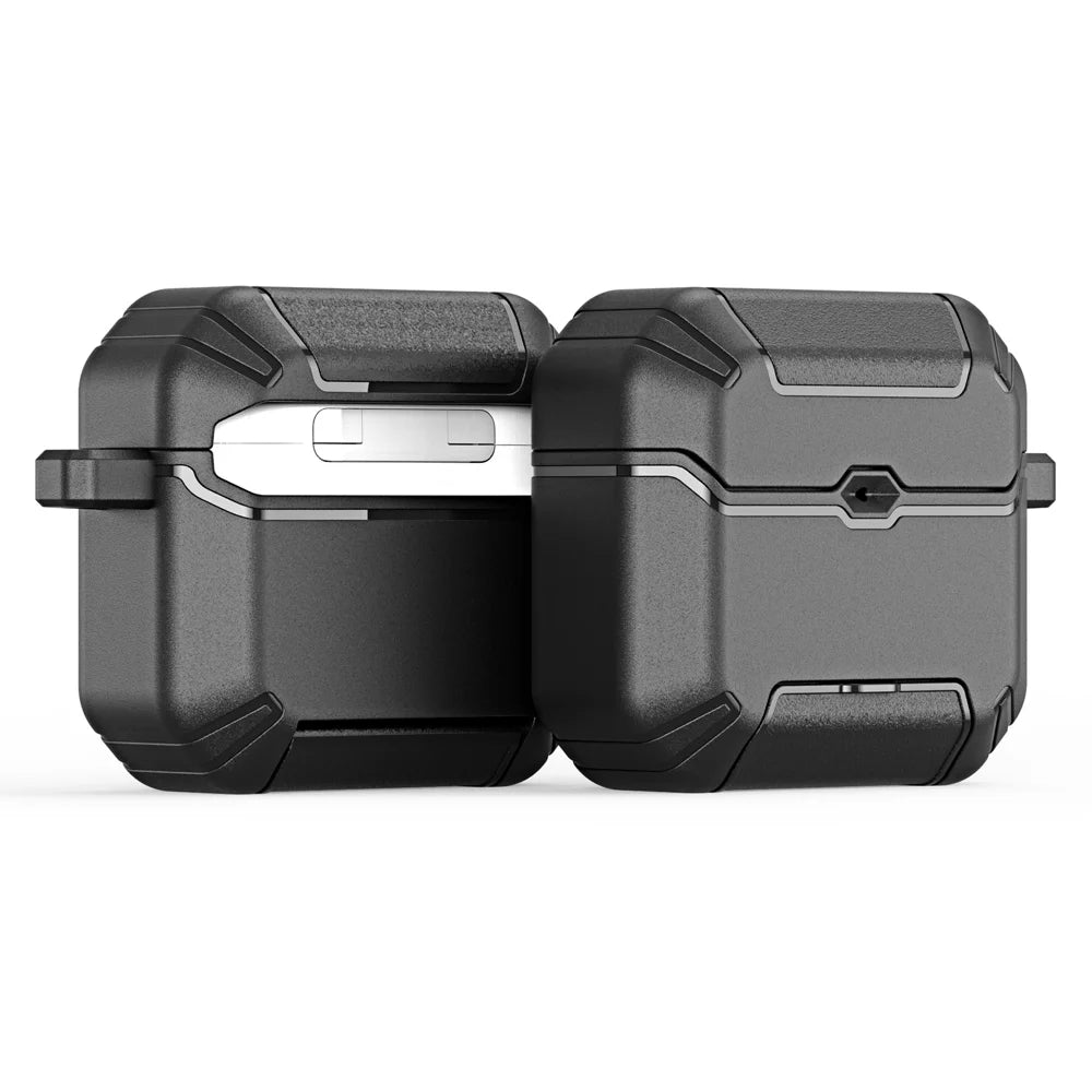 DUX DUCIS For AirPods 4 Earphone Case  PECS Series PC+TPU Cover with Phone Holder and Hook - Black - 1