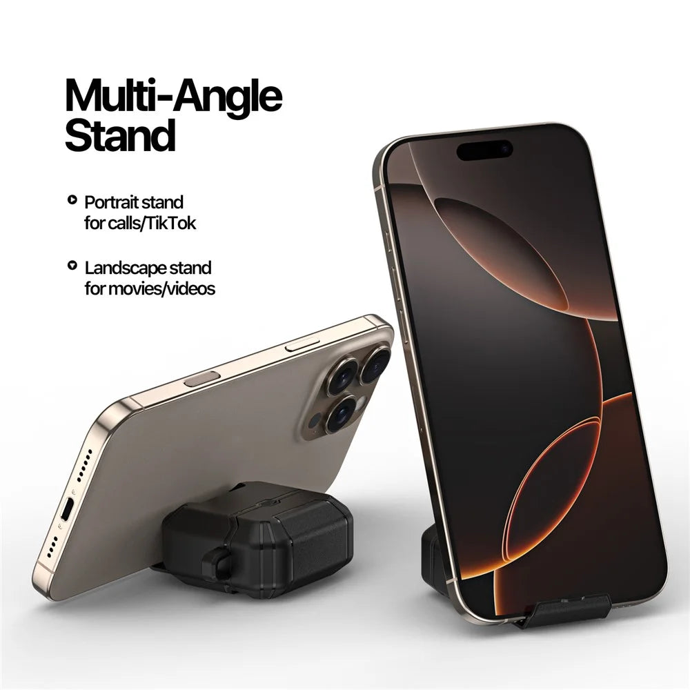 DUX DUCIS For AirPods 4 Earphone Case  PECS Series PC+TPU Cover with Phone Holder and Hook - Black - 6