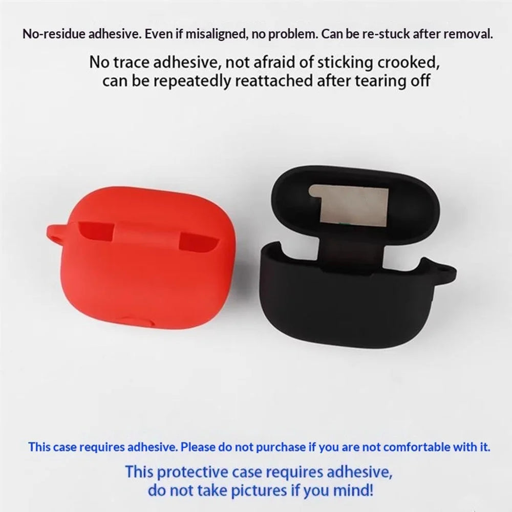 For vivo iQOO TWS 5 Silicone Case Wireless Earbuds Protective Cover with Anti-Lost Buckle - Dark Blue - 7