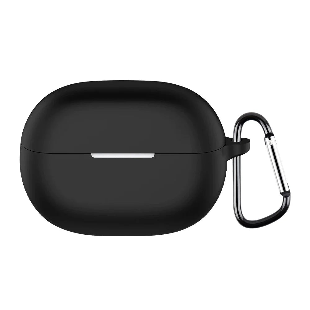 For Huawei FreeBuds Pro 5 Silicone Case Wireless Earphone Anti-Scratch Protective Cover with Carabiner - Black - 1