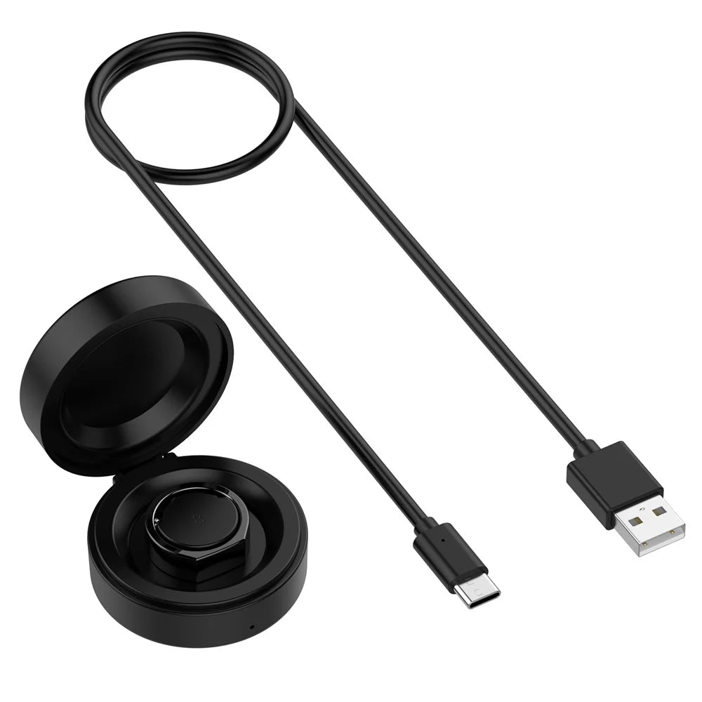 XY-152 For Oura Ring Gen 3, Size 13 Wireless Charging Case with USB Cable Smart Ring Portable Charger - Black - 2