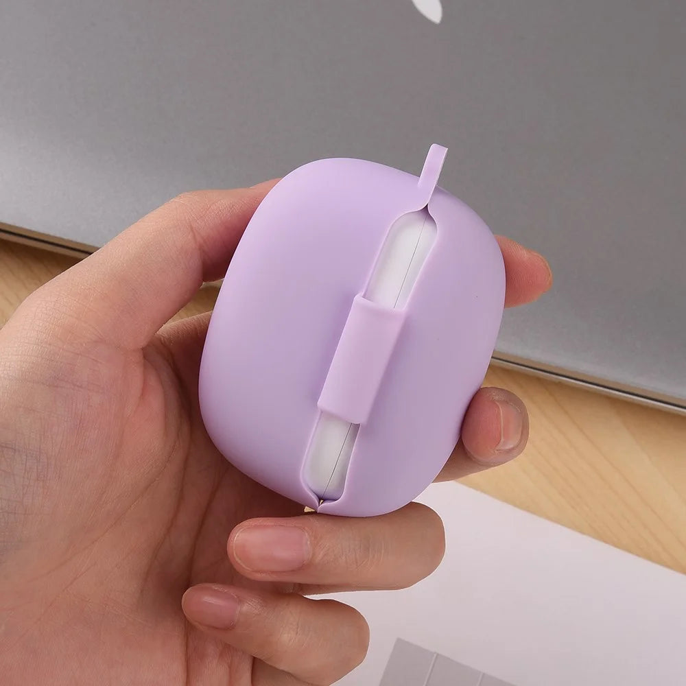 For Xiaomi Redmi Buds 8 Pro Silicone Case Wireless Earphone Anti-Scratch Protective Cover with Carabiner - Purple - 7
