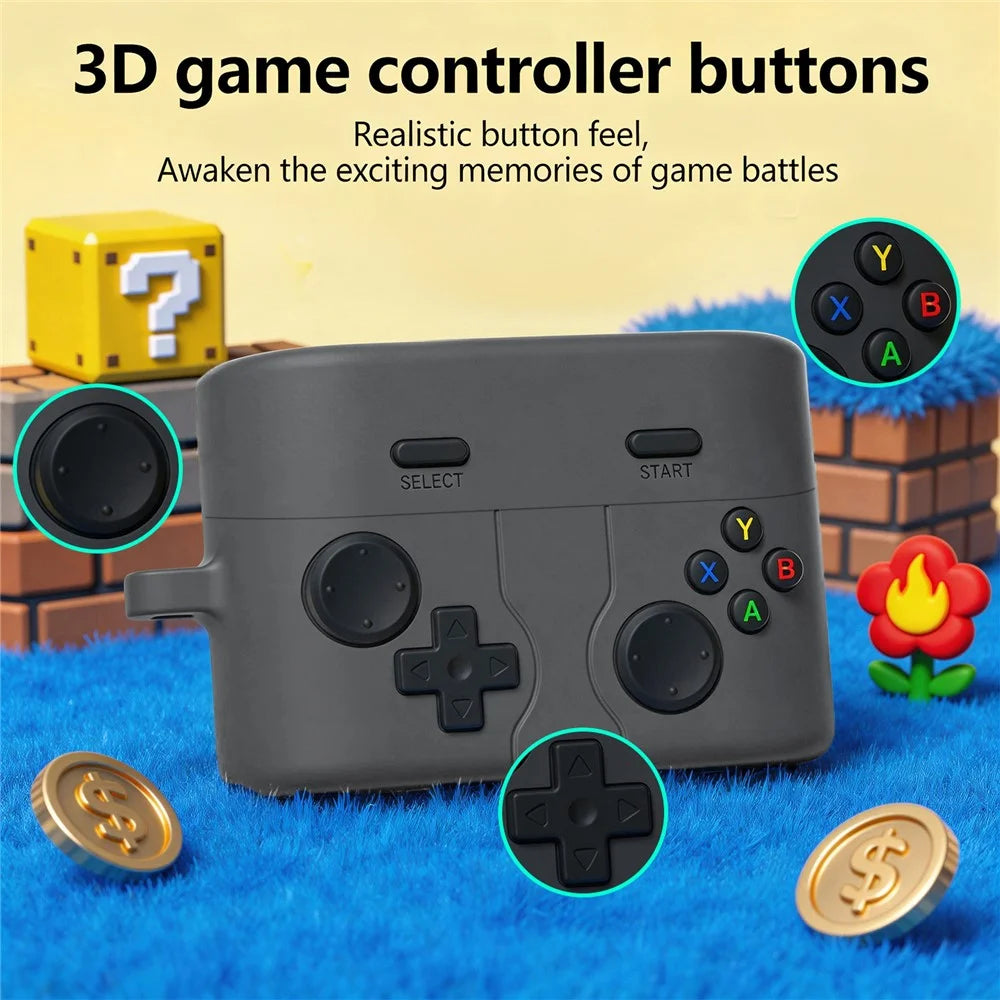 Creative Game Controller Design Case for Sony WF-1000XM6 Liquid Silicone Protective Cover with Carabiner Clip - Dark Grey - 4