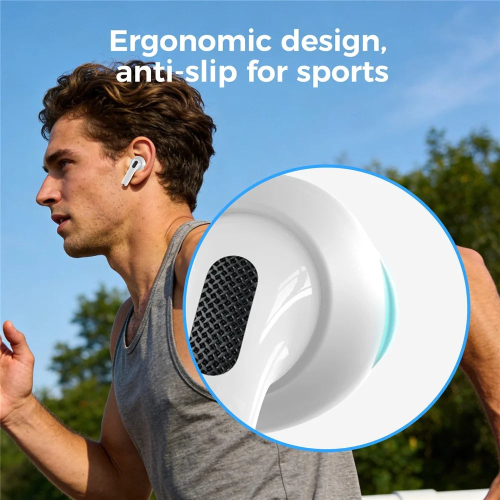 AHASTYLE PT66-4 1 Pair For AirPods 4 Silicone Ear Tips Anti-slip Noise Isolation Ear Covers - White - 5