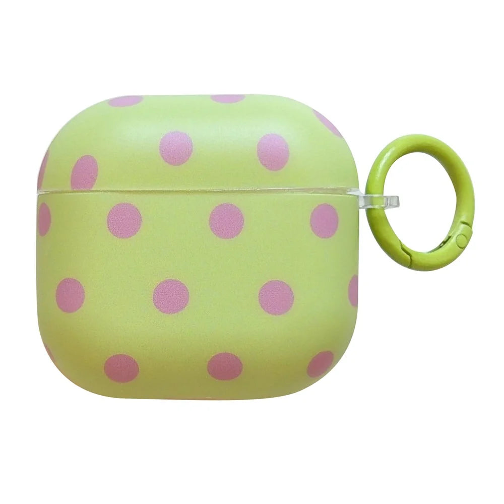 Polka Dot Case for Apple AirPods 4 Soft TPU Protective Cover with Carabiner Clip - 1