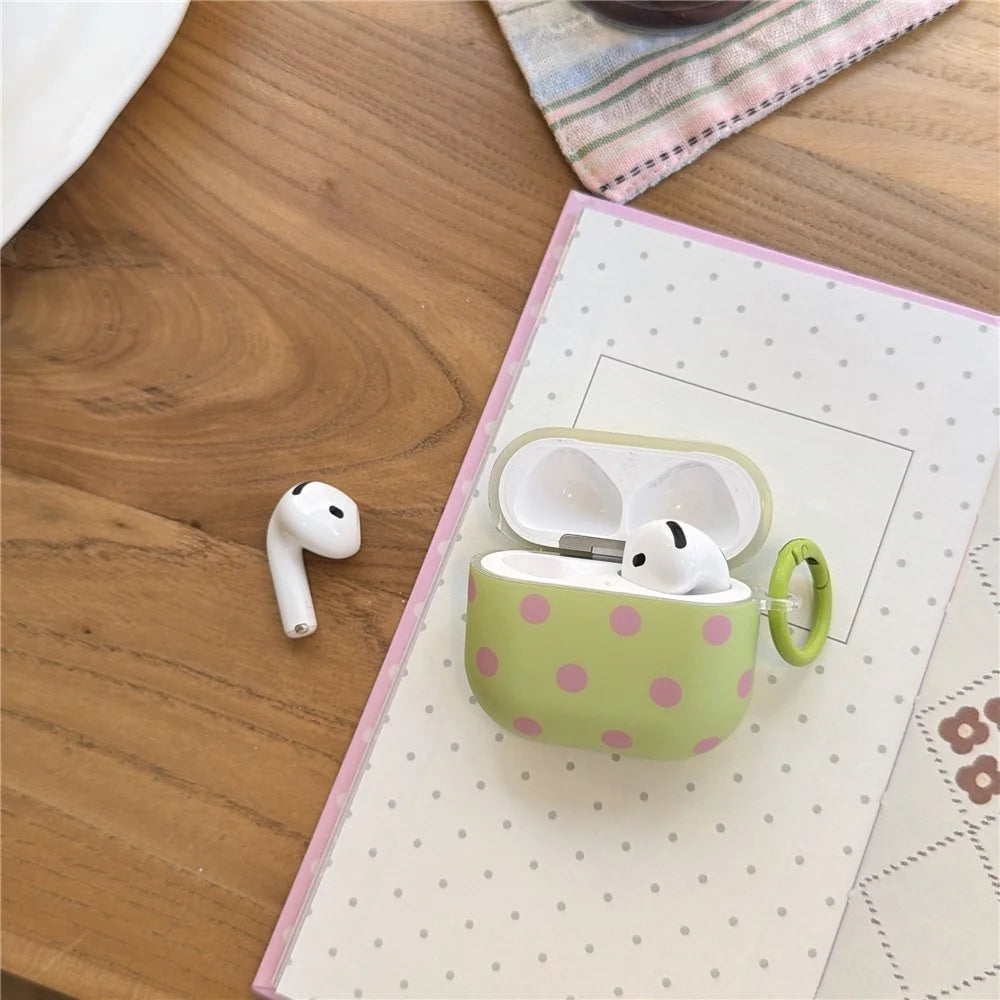 Polka Dot Case for Apple AirPods 3 Soft TPU Protective Cover with Carabiner Clip - 2