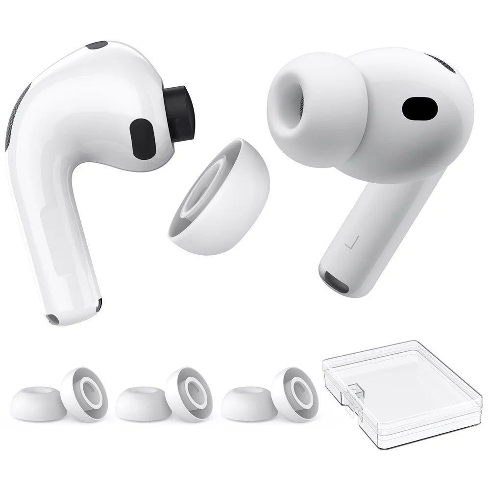 AHASTYLE WG187 3 Pairs Size L for AirPods Pro 3 Silicone Ear Tips Earbuds Caps with Storage Box - White - 1