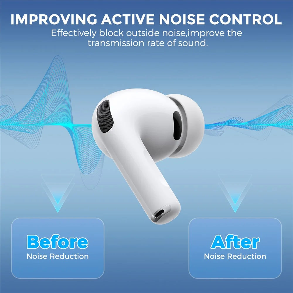 AHASTYLE WG187 3 Pairs Size M for AirPods Pro 3 Silicone Ear Tips Earbuds Caps with Storage Box - White - 3
