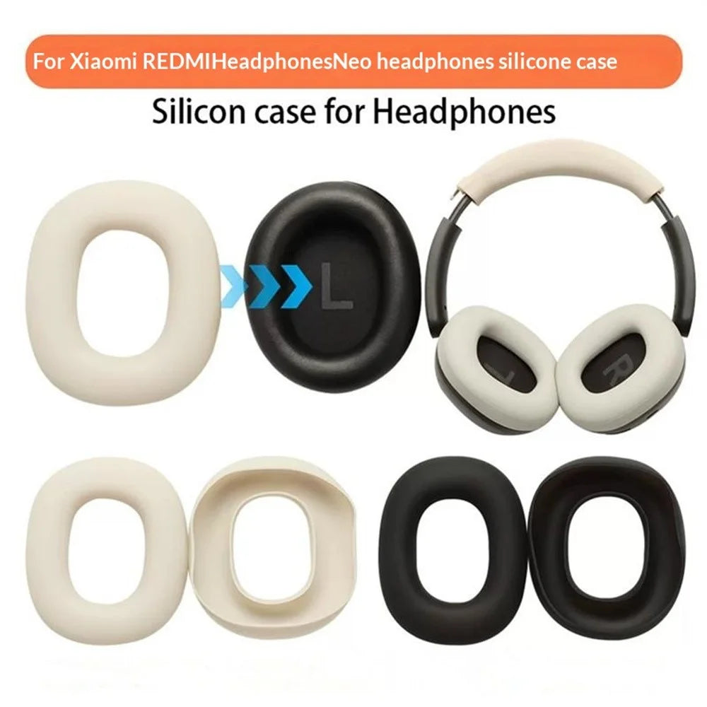 2Pcs for Xiaomi REDMI Headphones Neo Silicone Earpads Cover Soft Silicone Protective Case - Black - 5