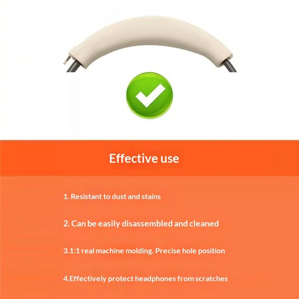 1 Set Silicone Protective Case for Xiaomi REDMI Headphones Neo , Headband Cover + Ear Pads Sleeve - Beige - 4