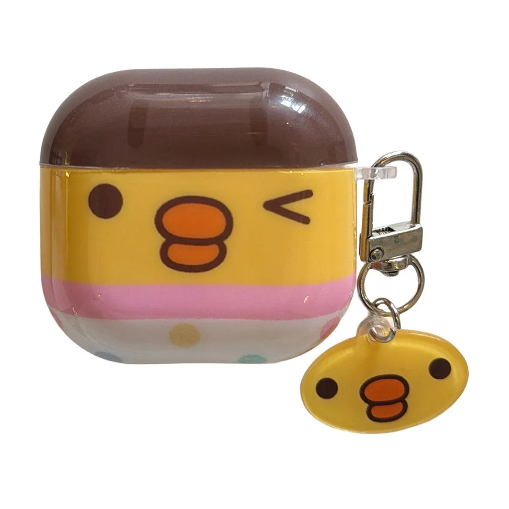 For AirPods 4 Protective Case Cute Chicken TPU Anti-drop Wireless Earphone Cover with Pendant Keychain - 1