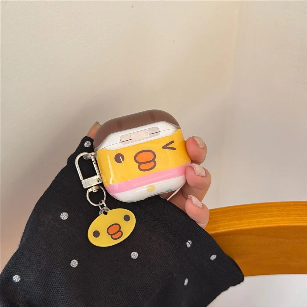 For AirPods 4 Protective Case Cute Chicken TPU Anti-drop Wireless Earphone Cover with Pendant Keychain - 3